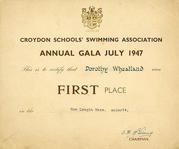 Old Swimming Certificate, scanned from Pixave
