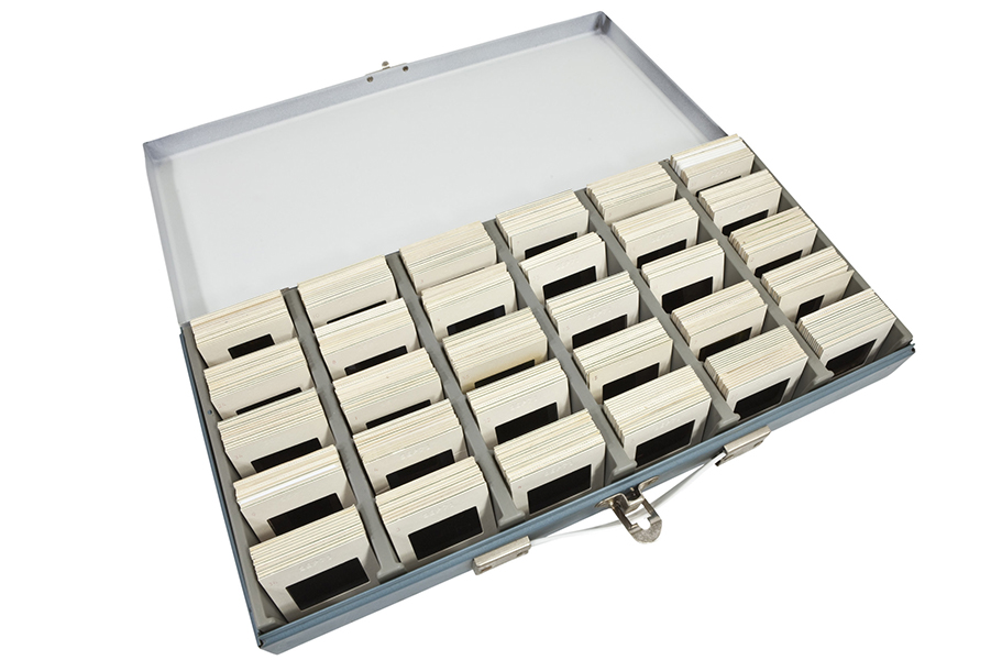 35mm slide archive ready for conversion to digital images